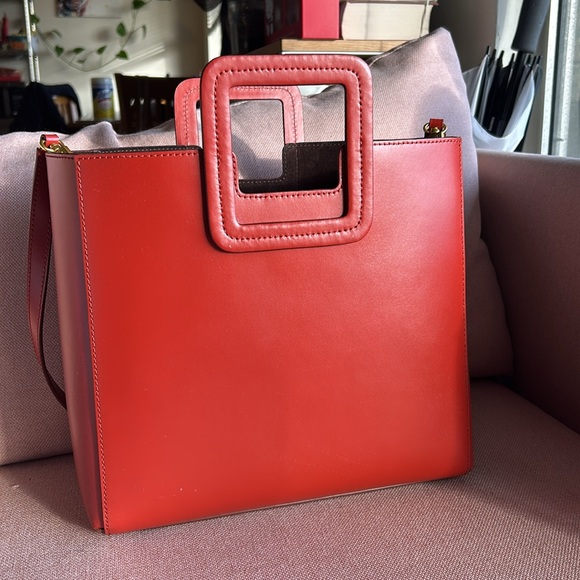 STAUD Shirley Leather Tote in Cognac - Picture 5 of 6